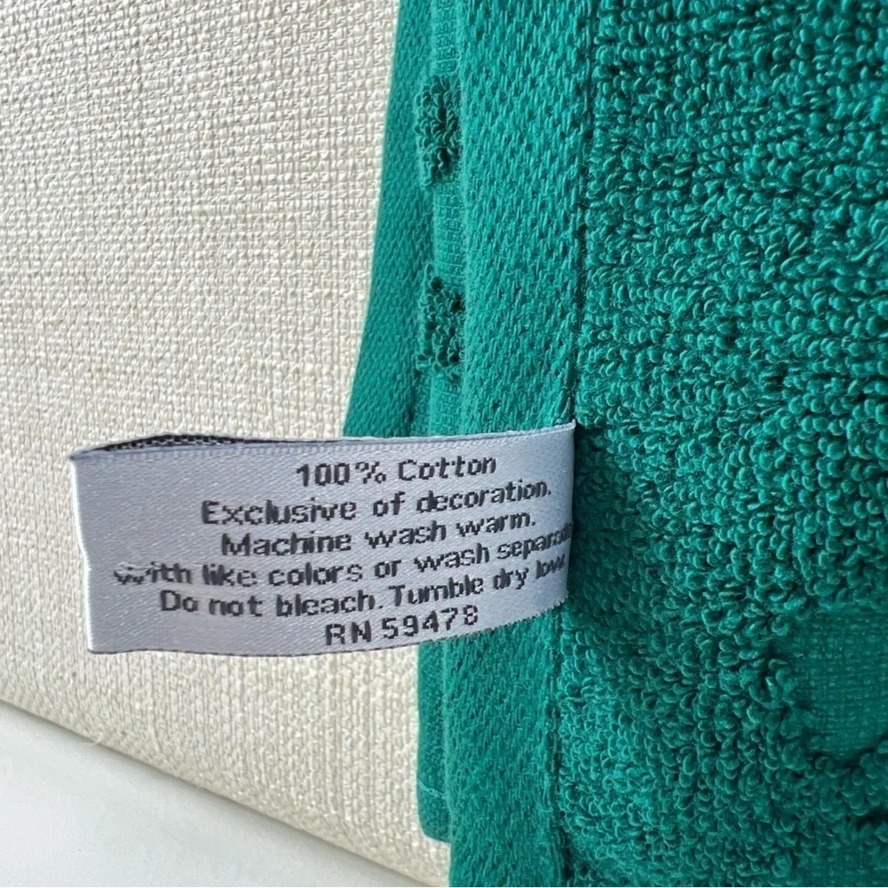 Bella Lux Bathroom Towel Set Christmas Collection Green Bows Cotton Set of 4 NEW